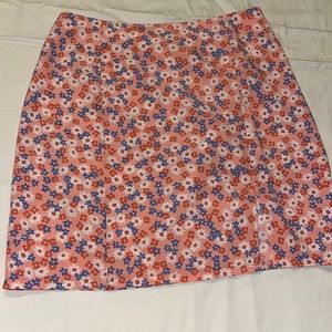 Gently worn Romwe flowered mini skirt with slit
